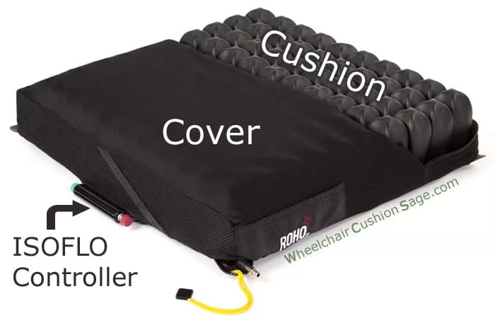 ROHO Quadtro Select Wheelchair Cushion Shown with Cover